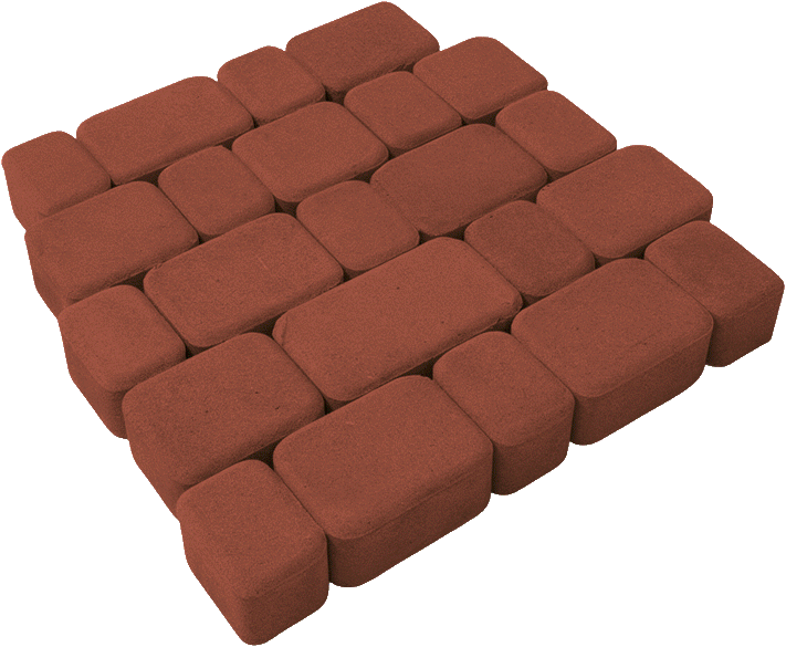 тротуарная плитка старый город красный 60мм