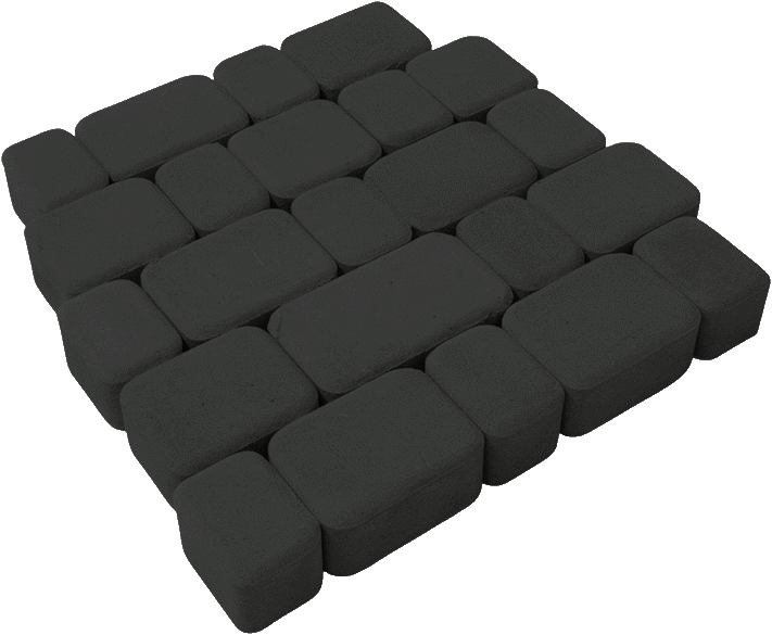 тротуарная плитка старый город чёрная 60 мм